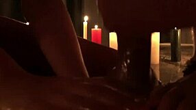 candlelit threesome teases big ass latina kissing frenzy