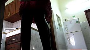 Busty Ebony Roughly Banged by Hung White BF During Dinner Prep