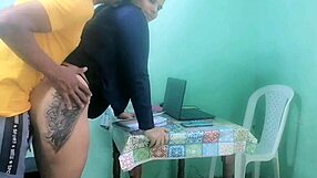 my stepmom's huge ass gets doggystyle wrecked by stepson at work