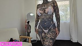 curvy model shows off sheer micro bikini in bedroom try-on