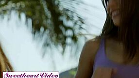 Stunning Redhead Strips After Workout. Gorgeous Brunette Horny in Sun