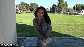 Amateur teen Kara Faux oiled flashing outdoors then creampied in pov group massage