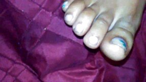 bold ebony goddess delivers intense footjob cumshot on black feet