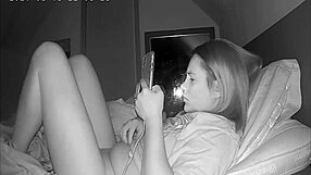 Spy cam catches milf's kinky fingers jackhammering wet clit with vibrator pre-bed