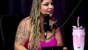 guy uses vibrator on naughty latina's pussy after bathroom stall hookup. he wonders about liberal relationship with swinging couple on sheer red