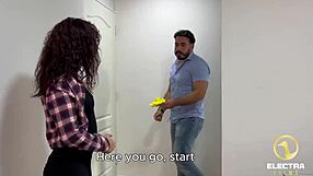 Petite Venezuelan candy seller strips naked as horny maid!