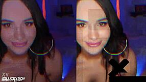 Cum loving Aviana Violet sucks cock takes facial and pussy fuck