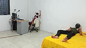 stepsis sits watchin me jerk cock homemade kinky for her eyes