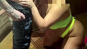 Young wife rides amateur's huge cock deep inside