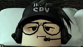 Roblox girl sucks boyfriend's cock while he sleeps in bed