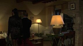 Old Man Gets Blowjob Then Fucks Woman While Brunette Masturbates Watching