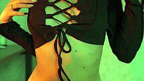 hottest teen brunette dances naked in lingerie showing pussy and tits