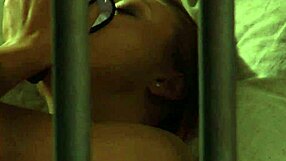 Busty lesbian slave bound and fingered to massive orgasm by voyeur mistress!