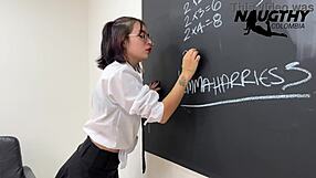 Why does rebellious teen slut masturbate with toys before class?