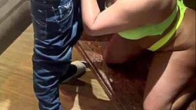 Young wife rides amateur's huge cock deep inside