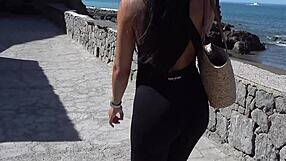 perfect tits big ass exposed topless fucked on beach!