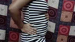 wife dances teasingly then fingers pussy while husband watches homemade teen show