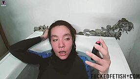 Loving my skinny spandex underwater bathtub soak