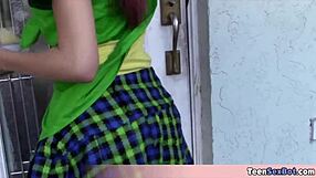 Wow Cute Flat-Chested Teen Sells Cookies and Pussy Today!