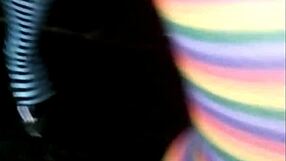 woman straps on dildo pegs guy in panties and squirts hands-free