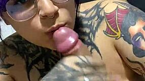 Sloppy sucking neighbor's monster cock till cum