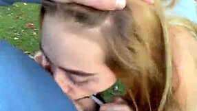 Cum hungry whore, why stop me in forest for rough facefuck and gagging deepthroat?