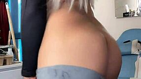 Rica transexual crossdresses in sportswear teasing her cock before squirting thick leche everywhere