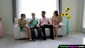 FAMILY ORGASM ALWAYS BETTER SHARE STEPDAD FIGHTING OVER CUTE TEEN STEPDATERS!