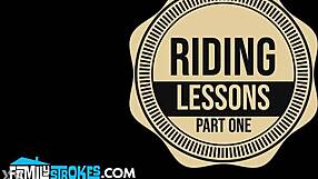 stepdad gets ridden and sucked off in raunchy ranch stunt by slutty girl