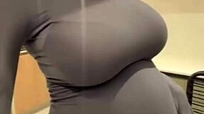 After outdoor massage he unloads on stepmom's big milky natural tits while she licks clean