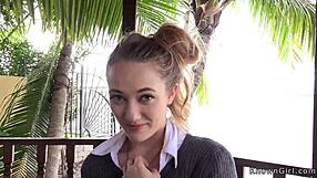 Girlfriend's hot ass rides monster cock cowgirl on balcony