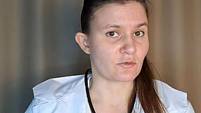 Toxic Russian Doctor's Mouth Dominated by Patient's Monster Cock During Examination Cumshot