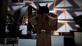 cheerleader sneaks in post close for rough doggystyle creampie