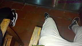 Alison Gonzalez Swallows Best Friend's Cock On Balcony Neighbor Watches