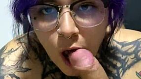 Sloppy sucking neighbor's monster cock till cum