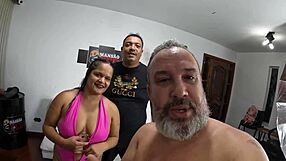 Paty Bumbum's hairy pussy gangbang at mansion: bareback worship frenzy?