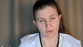 Toxic Russian Doctor's Mouth Dominated by Patient's Monster Cock During Examination Cumshot