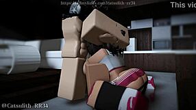 cheerleader sneaks in post close for rough doggystyle creampie