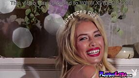 sexy petite canadian blondie katie jean strips teasing small natural tits for new year