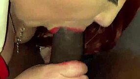 Red lipstick milf chokes on bbc but craves more deepthroat action?
