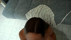 hot brunette girlfriend fucked rough in bathrobe cums on face!