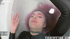 latina endures extreme underwater blackout neoprene air hold with tits