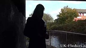 hot amateur strokes cock hard while masturbating publicly on busy outdoor street