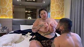 exhibitionist bbw mary jhuana flashes huge natural tits nipples for brazilian couple foreplay