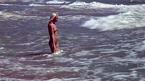 gorgeous 18+ teen agnes gropes big tits naked ocean bath