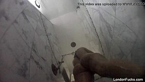 London Keyes Fingers Tits And Pussy In Steamy Shower
