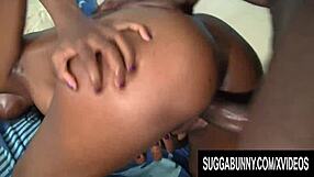 Brandi Foxx Petite Ebony with Perfect Big Ass Loves Fat Monster Cocks