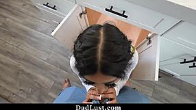 stepdaddy caves in and eats out his stepdaughter yum