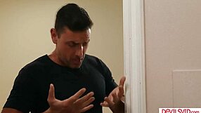 Stepdad Fingers Shaved Pussy Makes Petite Teen Squirting Orgasm POV