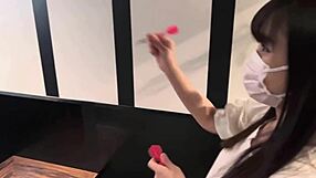 Skinny Japanese College Girl First-Time Hotel Cowgirl Creampie Ride